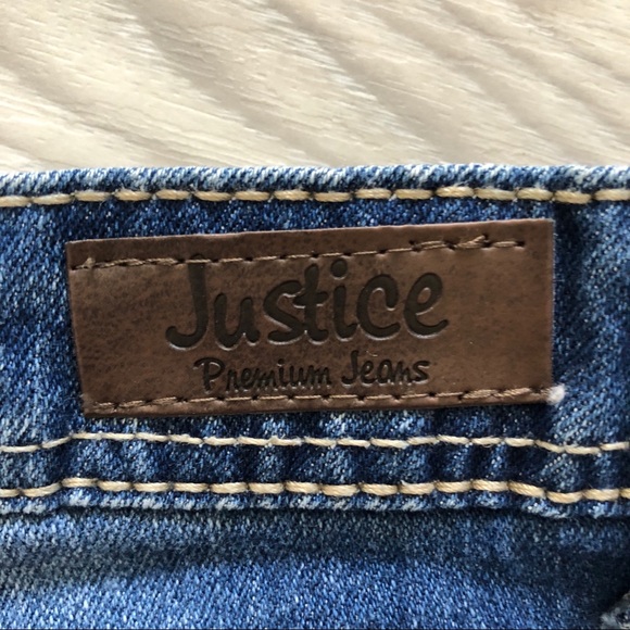 Short Jean Justice Taille 16 REG - Décorations Dentelle Et Gros Studs Cônes - Élasticité - Occasion Très Bon État